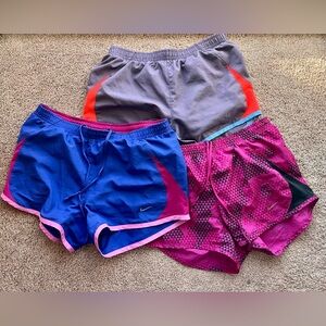 3 Pairs Nike Tempo Dri-FIT Mid Rise Shorts Brief-Lined 3” Pink Purple Blue XS